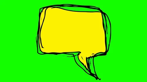 Hand drawing icon green screen with theme of talk bubble Video stock 100558689