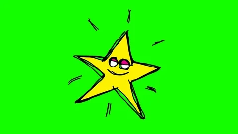 Hand drawing icon green screen with theme of star Stock Footage 100602437