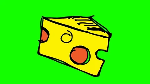 Hand drawing icon green screen with theme of cheese Stock Footage 100602673
