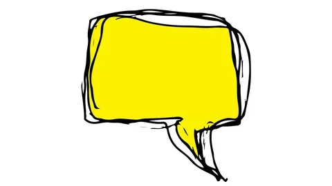 Hand drawing icon white screen with theme of talk bubble Stock Footage 100558648