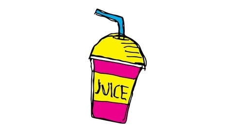 Hand drawing icon white screen with theme of juice Stock Footage 100602916