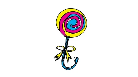 Hand drawing icon white screen with theme of candy Stock Footage 100603363