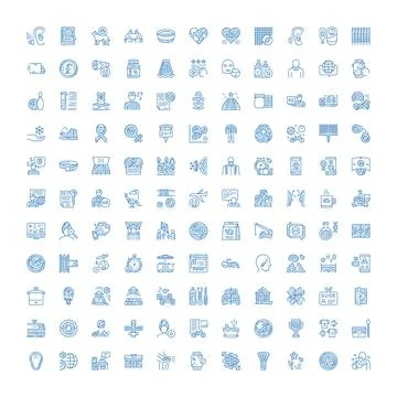 Hand drawing icons representing various modern concepts Stock Illustration