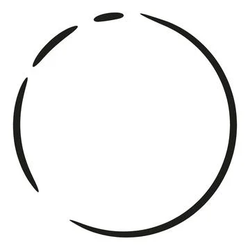 Hand drawing imperfect enso circle on white background Stock Illustration