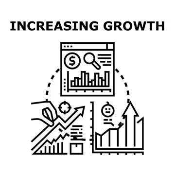 Hand drawing increasing growth trend on business chart Ilustración de archivo