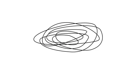 Hand drawing insane tangled scribble random chaotic lines Stock Footage 283891772