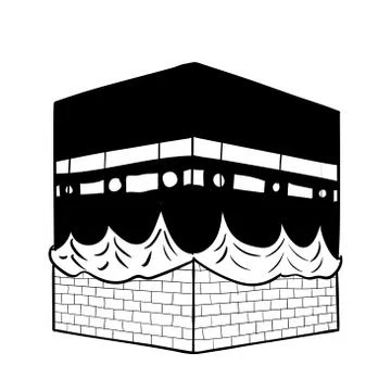Hand drawing Kaaba of Mecca -Vector illustration Stock Illustration