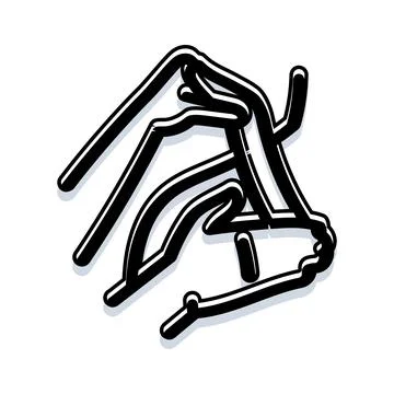 Hand drawing lines creating abstract conceptual art Stock Illustration
