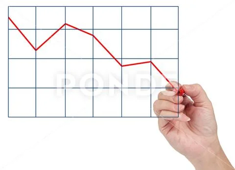 Hand Drawing Market Decline Stock Photos