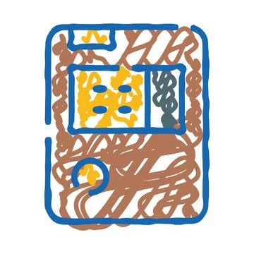 Hand drawing measuring device for voltage and current Illustrazione stock