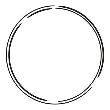 Hand drawing minimal round frame border design element Stock Illustration