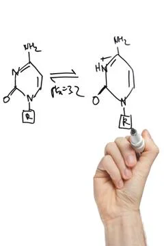 Hand drawing molecule structure Stock Photos