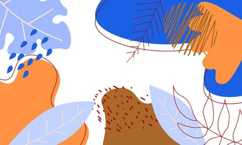 Hand drawing nature shape background. Stock Illustration