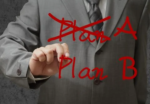 Hand drawing plan a plan b Stock Illustration
