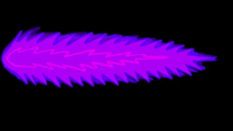 Hand-drawing purple cartoon fire on a black background. Stock animation with Stock Footage 339019998