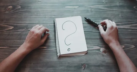 Hand drawing a question mark point sign ... | Stock Video | Pond5