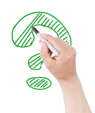 Hand drawing question markl on white paper Stock Illustration