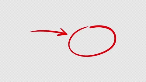 Hand-drawing red circle with arrows animation on transparent background Stock Footage 325291799