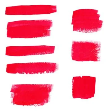 Hand-drawing red textures of brush strokes in random shape Stock Illustration