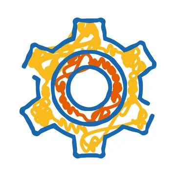 Hand drawing representing cogwheel engaged in a process Stockillustratie