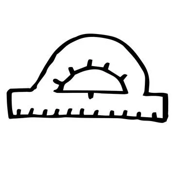 Hand drawing ruler design element on the theme of school and schoolchildren, Stock Illustration