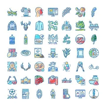Hand drawing scribbles collection of varying icons Stock Illustration