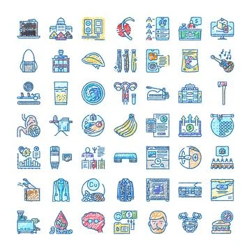 Hand drawing scribbles icons collection representing concepts Illustrazione stock