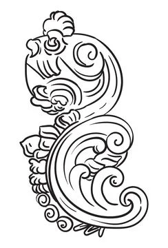Hand drawing scroll design element vector illustration art Stock Illustration