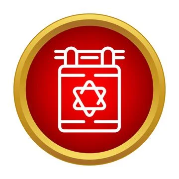 Hand drawing scroll icon with star of david Stock Illustration