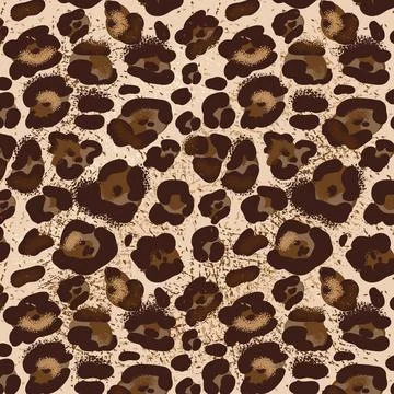 Hand drawing seamless pattern. Jaguar skin print. Stock Illustration