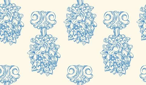 Hand drawing seamless pattern vintage design element vector 스톡 일러스트