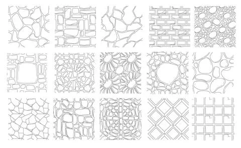Hand drawing seamless patterns of street pavement Stock Illustration