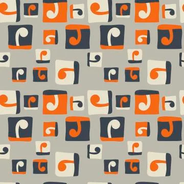 Hand drawing Seamless vector pattern. Background. with abstract square elements 스톡 일러스트