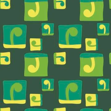 Hand drawing Seamless vector pattern. Background. with abstract square elements Stock Illustration