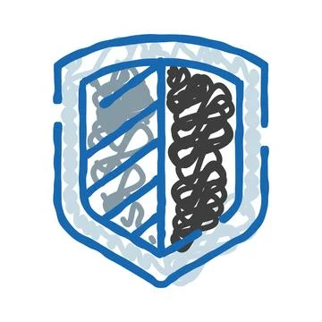 Hand drawing shield icon representing protection and security 스톡 일러스트