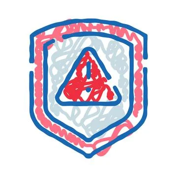 Hand drawing shield protecting from digital security threat イラスト素材