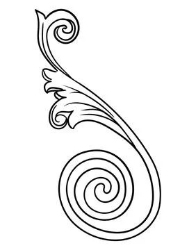 Hand drawing simple shape scroll design element illustration Stock Illustration