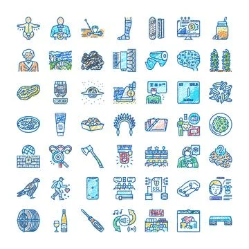Hand drawing sketch icon set collection concept Stock Illustration