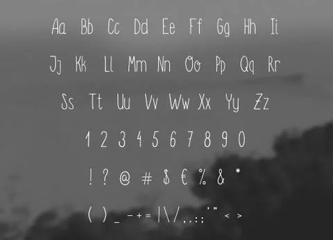 Hand drawing sketch vector alphabet, thin handwritten font. Illustrazione stock