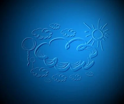 Hand drawing sky with clouds and sun. Hand drawing sky with clouds and sun... Stock Photos