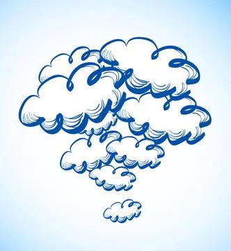 Hand drawing sky with clouds Hand drawing sky with clouds. Vector illustra... Stock Photos