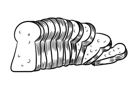 Hand drawing Sliced Bread-Vector Illustration Stock Illustration