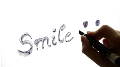Hand drawing smile Stock Footage 45148993