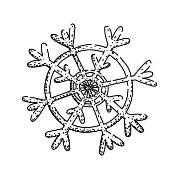 Hand drawing snowflake symbol for winter holiday design Stock Illustration