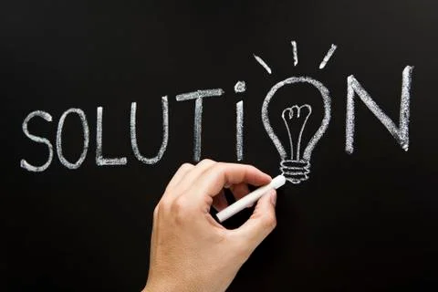 Hand drawing solution concept Stock Photos