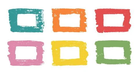 Hand drawing square design elements on white Stock Illustration