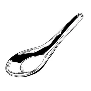 Hand drawing of Stainless Spoon -Vector Illustration Stock Illustration