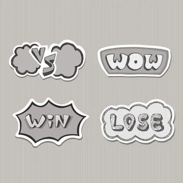 Hand drawing sticker Illustrazione stock