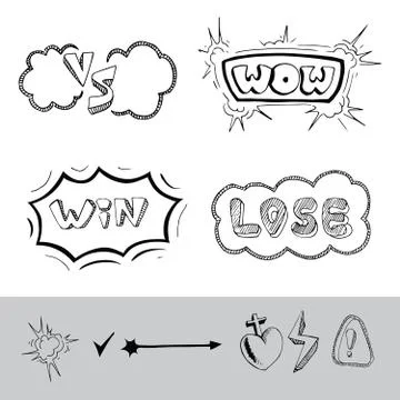Hand drawing sticker Stock Illustration