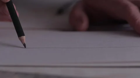 Hand drawing a straight line with a pencil. Stock Footage 264287246